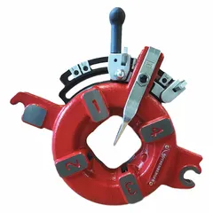This automatic-opening die head is designed for right-hand threading of NPT pipe from 1/2 in to 2 in. It is intended for use with compatible threading machines in industrial piping applications.