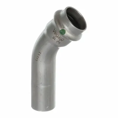 VIEGA PROPRESS 45° Press-Fit x FTG Elbow, 3/4 in CTS, EPDM - Potable Water Stainless Steel Press Tube Fittings