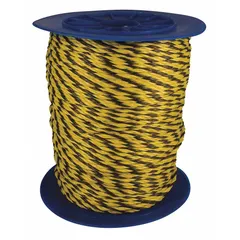 APPROVED VENDOR Light-Weight Utility Rope, 5/16 in Dia, 290 lb Working Load Limit, Black, Dynamic, Twisted