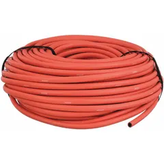 This nitrile bulk air hose features a red nitrile cover and is rated for a maximum working pressure of 250 psi at 70°F. It is designed for compressed air delivery in pneumatic systems, commonly used in industrial plants, construction sites, and workshops.