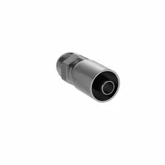 Straight steel crimp hydraulic hose fitting with JIC connection. Male x genderless design, thread size 1-5/16"-12, for -12 dash hose. Used in fluid power systems for leak-resistant connections in high-pressure hydraulic lines.