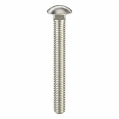 Square neck carriage bolt made from 316 stainless steel with a plain finish. Thread size 3/8"-16, length 3-1/2 inches. The square neck prevents rotation during tightening. Used for fastening metal to wood or metal in corrosive environments such as marine, chemical, and outdoor applications.