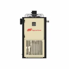 This cycling refrigerated compressed air dryer removes moisture from compressed air systems to achieve a 38°F pressure dew point. Rated for 400 cfm at 460V AC with 3 kW power, it features a 2-inch male pipe thread connection and DA-NVC control. Typical applications include industrial compressed air systems requiring consistent dew point control.