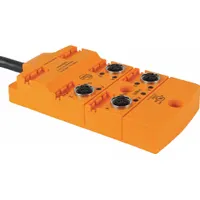 IFM Sensor Wiring Block: 4 Ports, 5 Pole M12 Female, 10 m Cable Lg, Black PUR, With LED Display (MPN EBC027)
