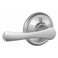 Privacy lever lockset for interior doors requiring locking privacy, such as bathrooms or bedrooms. Features an Avila style lever with satin chromium-plated brass finish. ADA compliant lever operation. No visual indicator message. Not ligature-resistant