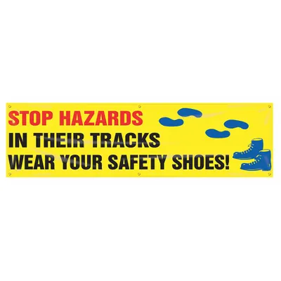 ACCUFORM Stop Hazards In Their Tracks Wear Your Safety Shoes! Banner MBR871 - Stop Hazards In Their Tracks Wear Your Safety Shoes! Banners