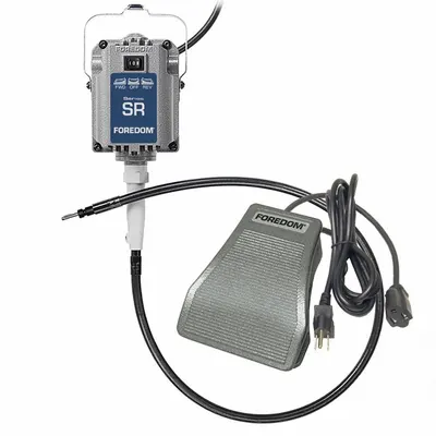 FOREDOM Flex Shaft Motor Kit: 1.5 A Current, Variable Speed, 1/8 in Collet Size - Flexible Shaft Corded Rotary Tools
