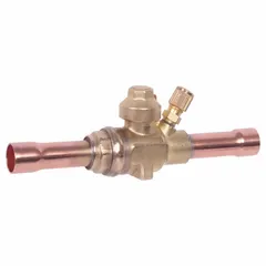 Parker EBVP-1130 sweat connection refrigeration ball valve with 1 5/8 in female sweat connection, 700 psi pressure rating, and access port. No relief port. A2L compatible. Used for flow control in commercial and industrial refrigeration systems.