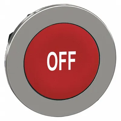 SCHNEIDER Push Button Head: 30 mm Panel Size, Non-Illuminated, Metallic, Off - Heads for Push Buttons