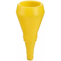Fast Fill Spout Funnel: Polyethylene, 296 fl oz Fluid Capacity, 3 1/4 in Overall Dia, Yellow (MPN 94300)