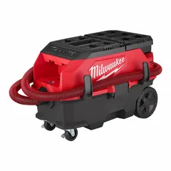 This cordless dry/wet dust extractor features a 9-gallon plastic tank and HEPA filtration. It is supplied as a bare tool and is part of OSHA Table 1 compliance. Suitable for collecting dust during cutting, grinding, or drilling tasks on construction and renovation sites.