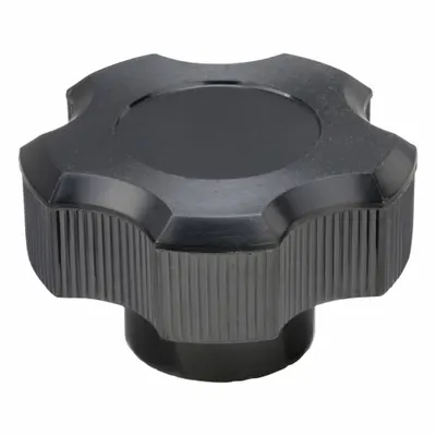 DAVIES Hand Knob: 5 Point, Thermoset, 1/2"-13 Thread, 15 mm Thread Lg - 5-Arm Knobs with Threaded Hole