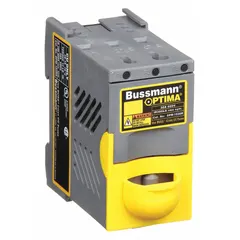 This 3-pole UL Class CC fuse block is rated for 600 V AC and accepts Class CC fuses. It features finger-safe construction and supports both DIN rail and panel mounting with box lug termination. Typical applications include overcurrent protection in industrial control panels, motor control centers, and distribution equipment.