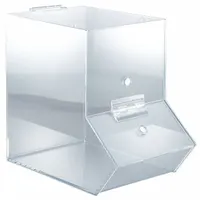 Dispensing Bin: 6 1/4 in Overall Wd, 9 1/2 in Overall Ht, 10 1/2 in Overall Lg, Acrylic, Clear, Wall (MPN BCAM-M)