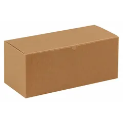 Kraft gift box with inside dimensions of 14 in length, 6 in width, and 6 in height. Sold in a pack of 50. Suitable for packaging gifts, retail products, or small industrial parts.