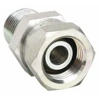 Hydraulic Hose Adapter: 3/8 in x 3/8 in Fitting Size, Female x Male, NPTF x NPTM, Swivel, Straight (MPN FZ1660)