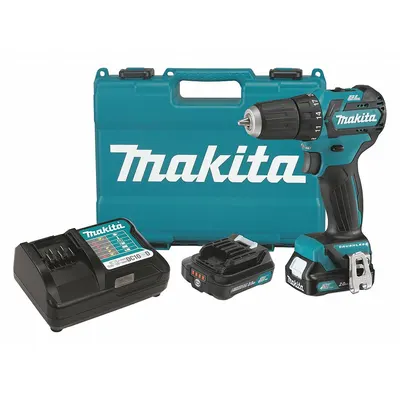 MAKITA Drill Kit: CXT, Compact, 3/8 in Chuck, 1,500 RPM Max., Brushless - Makita Cordless Pistol-Grip Drills
