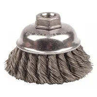 WEILER End Brush: Twisted Steel, 3 1/2 in Dia, 0.02 in Fill Dia, 5/8"-11 Arbor (MPN 12746)