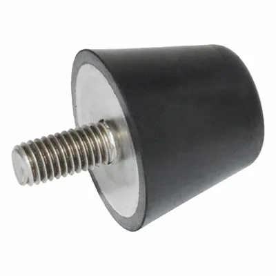 JW WINCO Male x Non-Threaded Vibration-Isolating Mount, M8 Thread, Buna-N - Male x Non-Threaded Vibration-Isolating Mounts