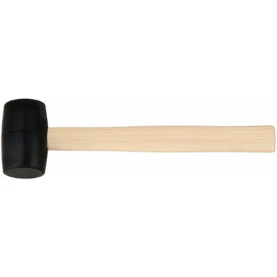 WESTWARD Rubber Mallet: Wood Handle, 8 oz Head Wt, 1 7/8 in Dia, 3 9/16 in Head Lg - Rubber Mallets