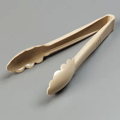 CARLISLE Serving Tongs, 8 7/8 in Overall Length, Beige Plastic, NSF Certified