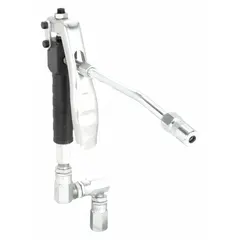 This non-metered manual dispense gun is designed for controlled transfer of fluids from drums. It is compatible with manufacturer model number 5NUE3. Typical applications include dispensing oils, lubricants, and other non-corrosive liquids in industrial maintenance and automotive settings.