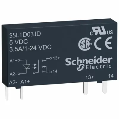 SCHNEIDER Solid State Relay: 3.5 A Current Rating, 3 to 12V DC - Slim Relays