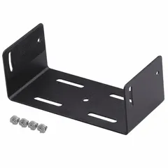 Aluminum mounting bracket designed for Icom vehicle-mounted radios. Compatible with Icom 2730A, 4100A, and ID-5100A series. Provides secure installation in vehicles or fixed locations.