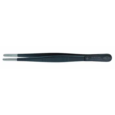 KNIPEX Precision Tweezers: Stainless Steel, Round, Straight Tip - ESD-Safe Tweezers