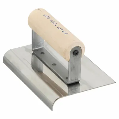 KRAFT TOOL Concrete Sidewalk Edger: Stainless Steel, 6 in Blade Lg, 4 in Blade Wd - Handheld Edgers
