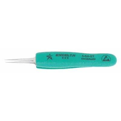 EXCELTA Tweezers: Stainless Steel, Point, Relieved Tip - High-Precision Tweezers