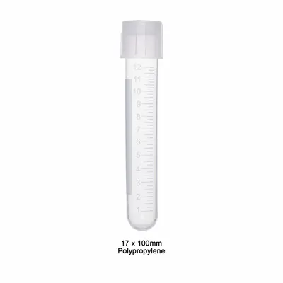OEM Polypropylene Culture Tube, 14 mL, Round Bottom, Graduated, with Caps - Plastic Culture Tubes