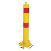 Fold-Down Bollard: Bolt-On, 35 1/2 in Install Ht, 4 1/2 in Dia, Carbon Steel, Yellow (MPN PARK-P-108-FD)