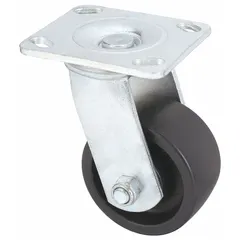 This caster kit is designed for use with manual platform lift trucks. It serves as a replacement or upgrade component for lift tables and pallet positioners, providing mobility and support in material handling applications.