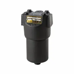 Pressure filter assembly for hydraulic pressure lines. Microglass filter media. Maximum pressure 7,000 psi. Suitable for removing contaminants in high-pressure hydraulic systems.
