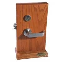 Storeroom lever lockset with ANSI F07 function, designed for applications where the outside lever is always locked and the inside lever unlocks the latchbolt. Features a locked/unlocked visual indicator. Finish is satin chromium-plated forged brass. Includes SFIC (Small Format Interchangeable Core) for keying flexibility