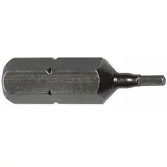 Metric hex insert bit with 2 mm hex head size and 1-inch overall length. Made of S2 steel, impact rated for use with power tools. Suitable for driving standard hex-head fasteners in assembly and maintenance tasks. Sold in a 5-pack.