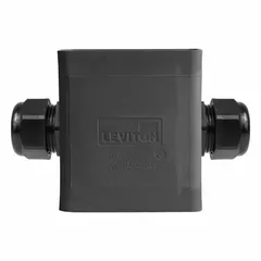 Single-gang portable power outlet box with NEMA 3R rating for temporary power distribution. Black enclosure with overall height of 4-3/8 inches. Suitable for construction sites, outdoor events, and maintenance areas where a weather-resistant portable outlet is required.