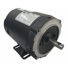 Open drip proof (ODP) three-phase AC motor with C-face and rigid base mounting. Rated 3/4 hp, 1,760 RPM at 60 Hz, 230/460V AC, 2.3/1.15 A full load current. Suitable for industrial equipment such as pumps, fans, conveyors, and machine tools.