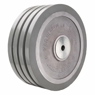 HAMILTON Caster Wheel: 12 in Wheel Dia., 4 in Wheel Wd, Polyurethane, 5,650 lb Load Rating - Easy-Roll Polyurethane Tread on Steel Core Wheels