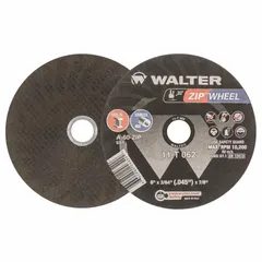This Type 1 cut-off wheel is designed for general purpose cutting of carbon and stainless steel. It measures 6" diameter by 3/64" thickness with a 7/8" arbor hole and is made of aluminum oxide abrasive. Suitable for fabrication, maintenance, and metalworking applications requiring clean, fast cuts on ferrous materials.