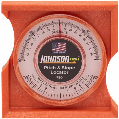 JOHNSON LEVEL Angle Finder: 2 Quadrants, Nonmagnetic, Degrees, Acrylic, 5.38 in Lens Dia - Pitch & Slope Locators