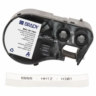 BRADY Sleeve Label: 1 in x 11/32 in, Polyolefin, White (Matte) - Brady Continuous Sleeve Label Roll Cartridges