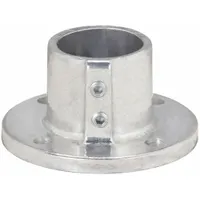 Structural Pipe Fitting: Round Base Flange, Round, 1 1/2 in For Pipe Size, Aluminum, Gray (MPN 42-8)