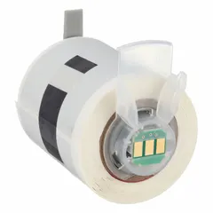 Precut label roll with destructible tamper-indicating material. Each label measures 1 29/32 in x 1 29/32 in and is compatible with the M610 printer series. Designed for security labeling applications where tamper evidence is required upon removal.
