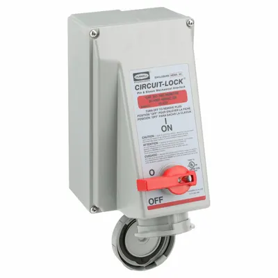 HUBBELL Mechanical Interlock: 480V AC, Three Phase, 60 A, 3 Pole - Watertight Interlocks