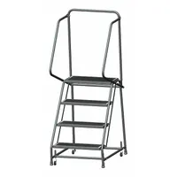 BALLYMORE Rolling Ladder: 3.2 ft Platform Ht, Unassembled, Steel, Wt-Actuated, Antislip (MPN H426R)