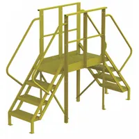 TRI-ARC Crossover Bridge: 3.3 ft Platform Ht, Steel, 1,000 lb Load Capacity, Perforated, 4 Steps (MPN 7CY95)