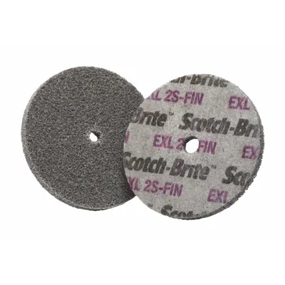 SCOTCH-BRITE XL-UW Unitized Wheel: 3 in Dia x 1/2 in W - Final Finishing Wheels for Stainless Steel & Nickel Alloys