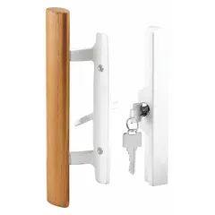This sliding door lock is designed to secure sliding doors in commercial and industrial settings. It measures 2 inches in width and 9 inches in height, providing a compact locking solution for restricting door movement.